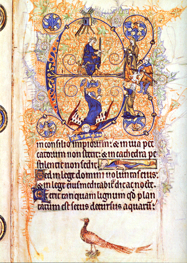 Het Windmill Psalter werd geschreven in de Textura prescisus in Engeland in 1290