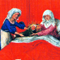 Miniatuur: geboorte van St.-Jan de Doper
