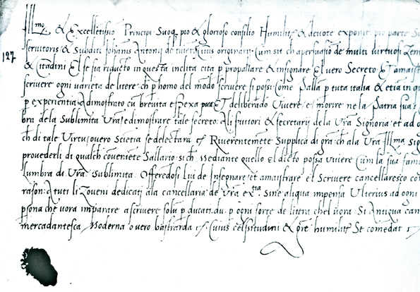 Tagliente Brief aan de Doge en de Consul van Venetië 1491