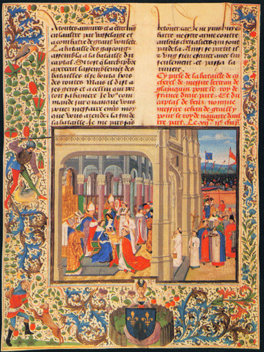 Jean Froissart: Kroning van Karel V en Jeanne van Bourbon te Reims in 1364