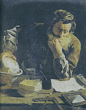 Denkende Archimedes door Fetti (1620)